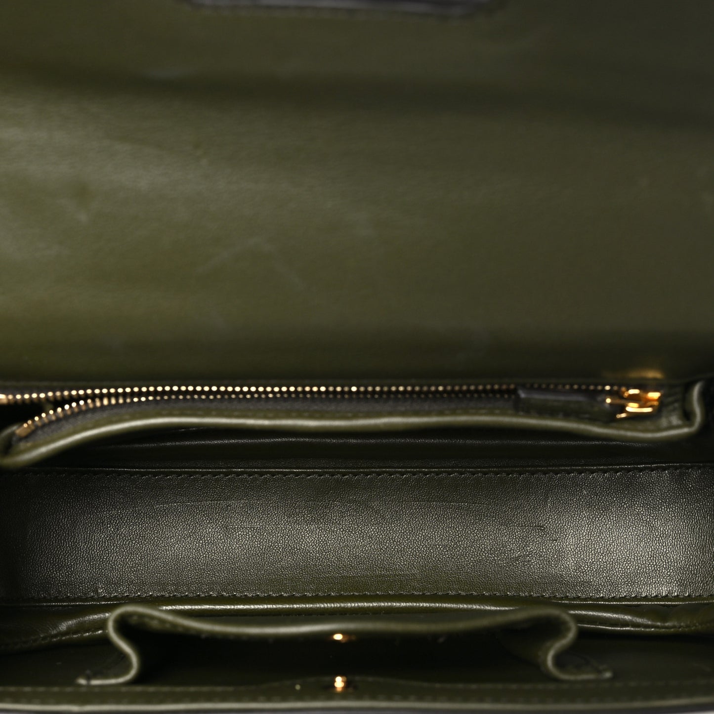 Shiny Polished Calfskin Medium Bamboo Luscious Green