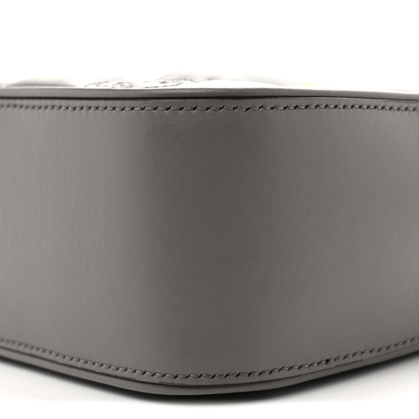 Calfskin GG Matelasse Shoulder Bag Dusty Grey Natural