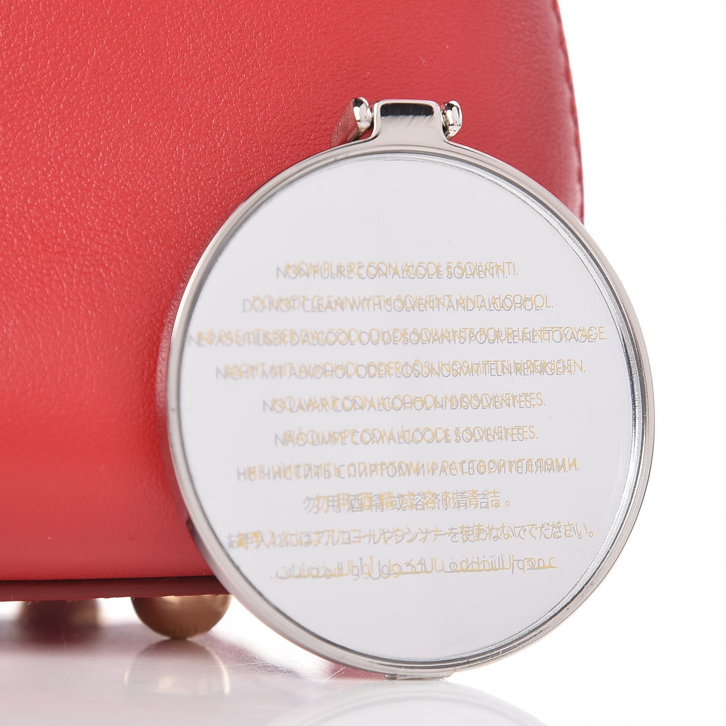 Calfskin Embellished Small Lucia Top Handle Bag Rosso