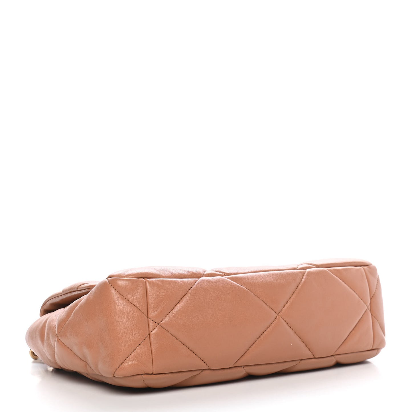 Lambskin Quilted Large Chanel 19 Flap Brown
