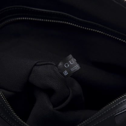 Gucci Soft GG Supreme Monogram Appia Calfskin Web Large Carry On Duffle Bag Black Grey 7 of 12