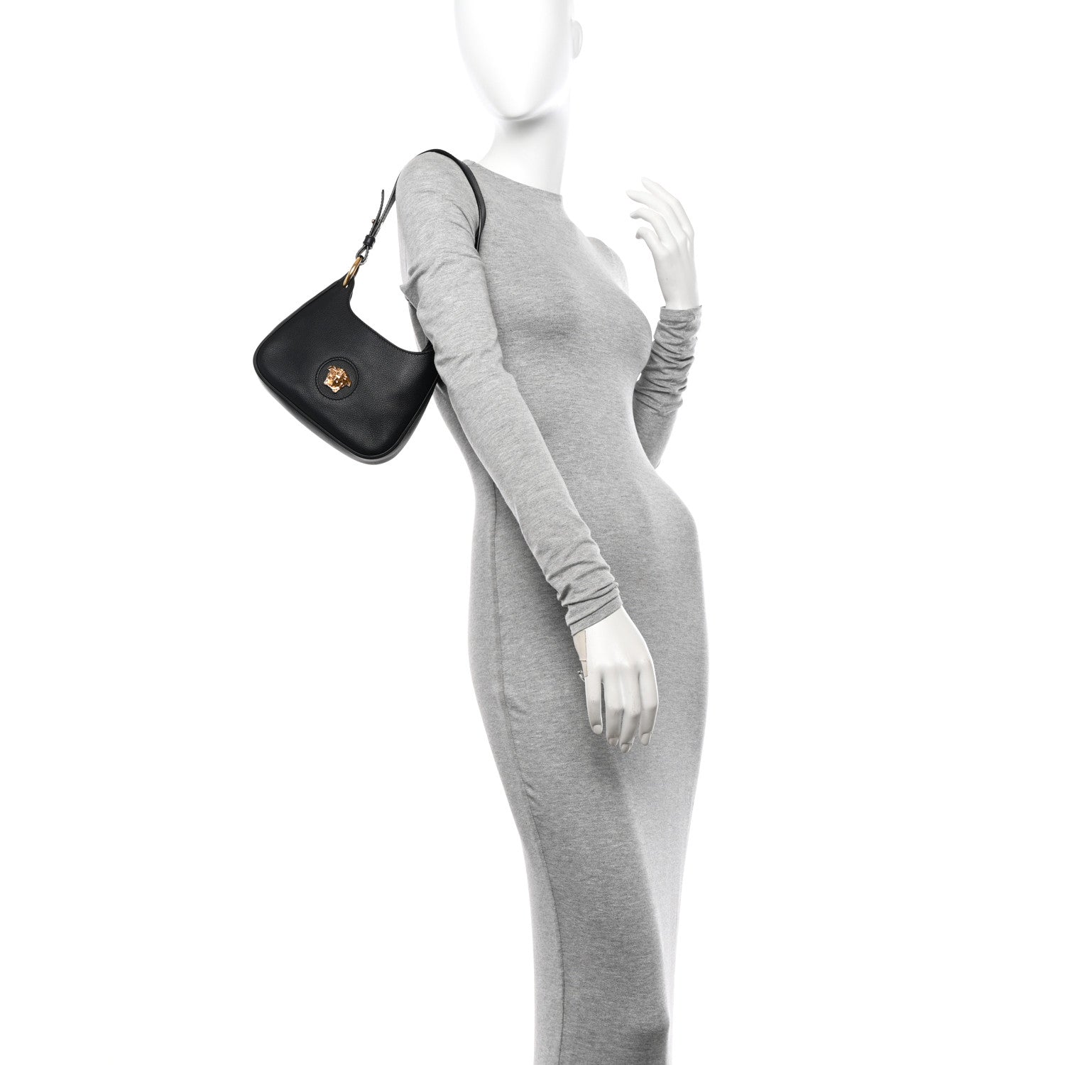 Versace Calfskin La Medusa Small Hobo Crossbody Black 2 of 11