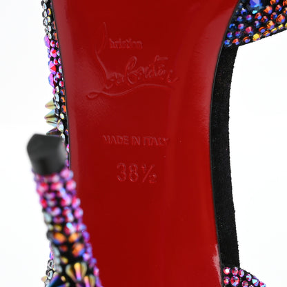 Christian Louboutin Milky Suede Iriza Bling Bang 100 Pumps 38.5 Black Multicolor 8 of 11