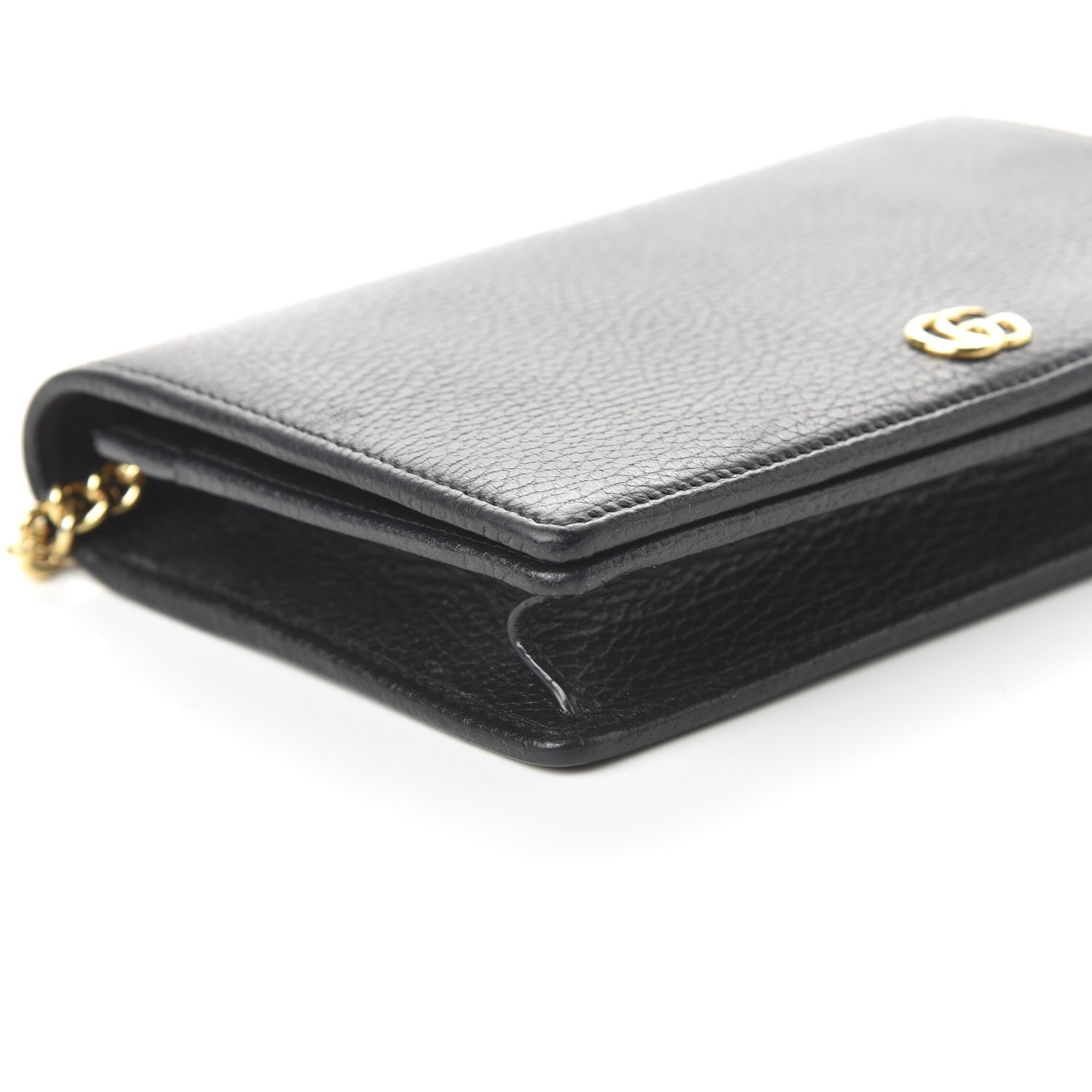 Gucci Calfskin Mini GG Marmont Chain Wallet Black 6 of 10