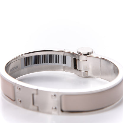 Hermes Enamel Charniere Uni Narrow Hinged Bracelet S Beige Rose 7 of 12