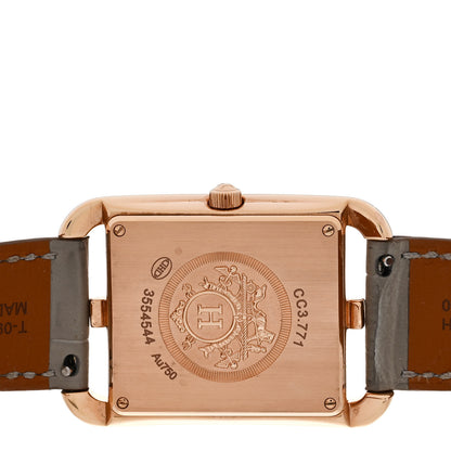 Hermes 18K Rose Gold Alligator Diamond Bezel 29mm Cape Cod Chaine d'Ancre Joaillier Quartz Watch Gris Perle 4 of 5