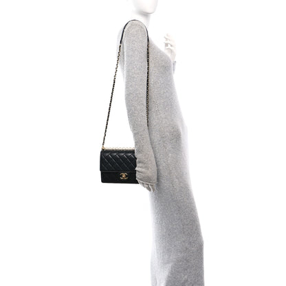 Chanel Goatskin Quilted Small Chic Pearls Flap Black 2 of 10