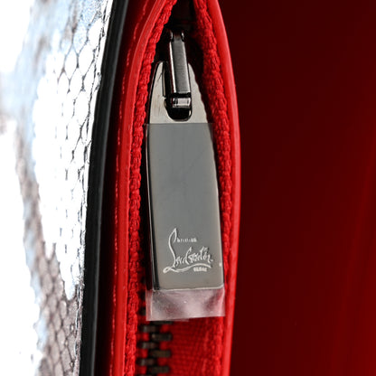 Christian Louboutin Metallic Snakeskin Spiked Explorafunk Wallet On Strap Gunmetal Black Multicolor 6 of 12