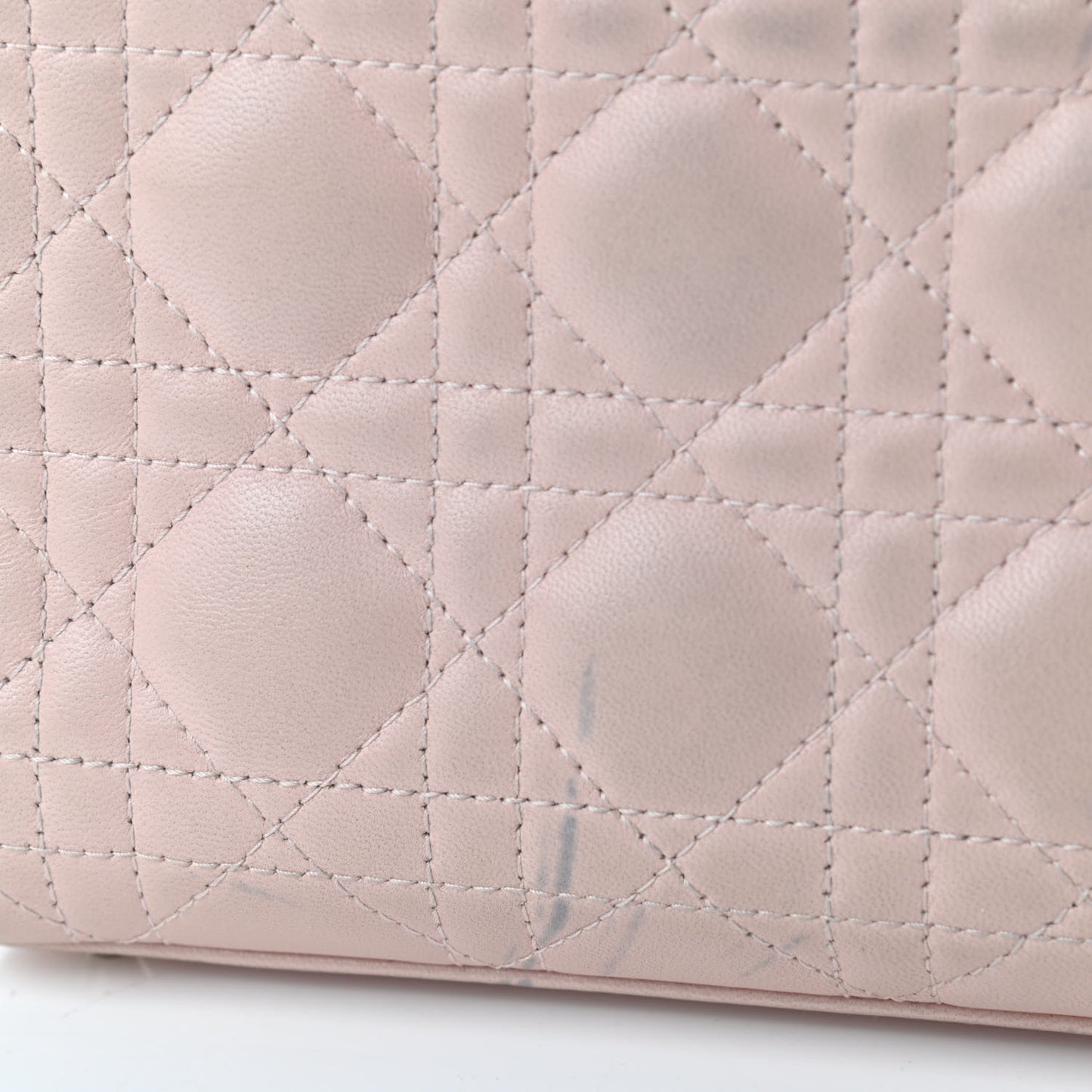 Lambskin Cannage Mini Lady Dior Rose Poudre