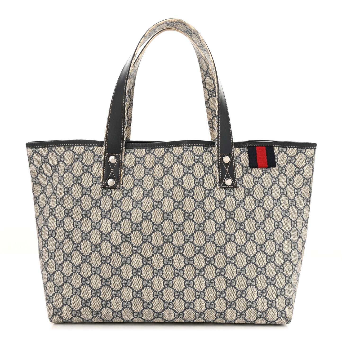 GG Plus Monogram Medium Signature Web Loop Tote Navy