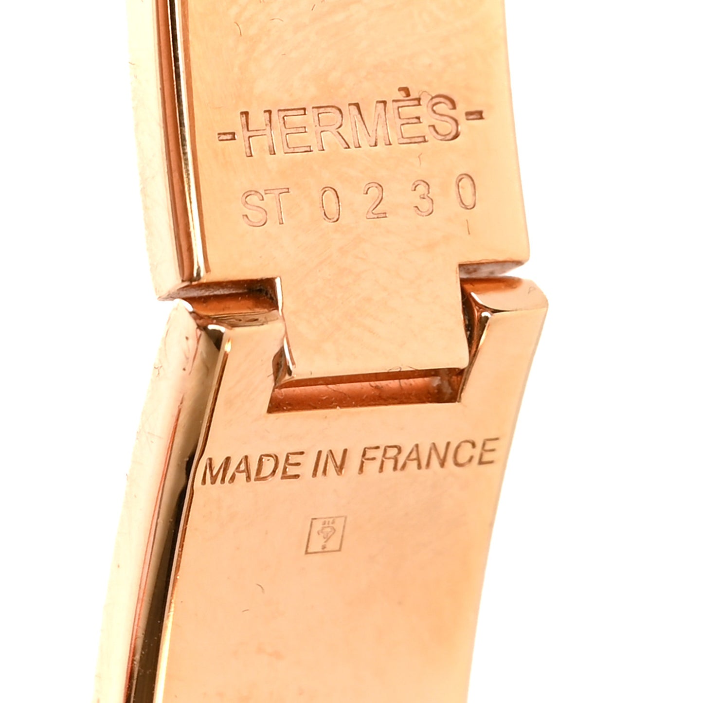 Enamel Narrow Clic Cadenas Bracelet GM Marron Glace