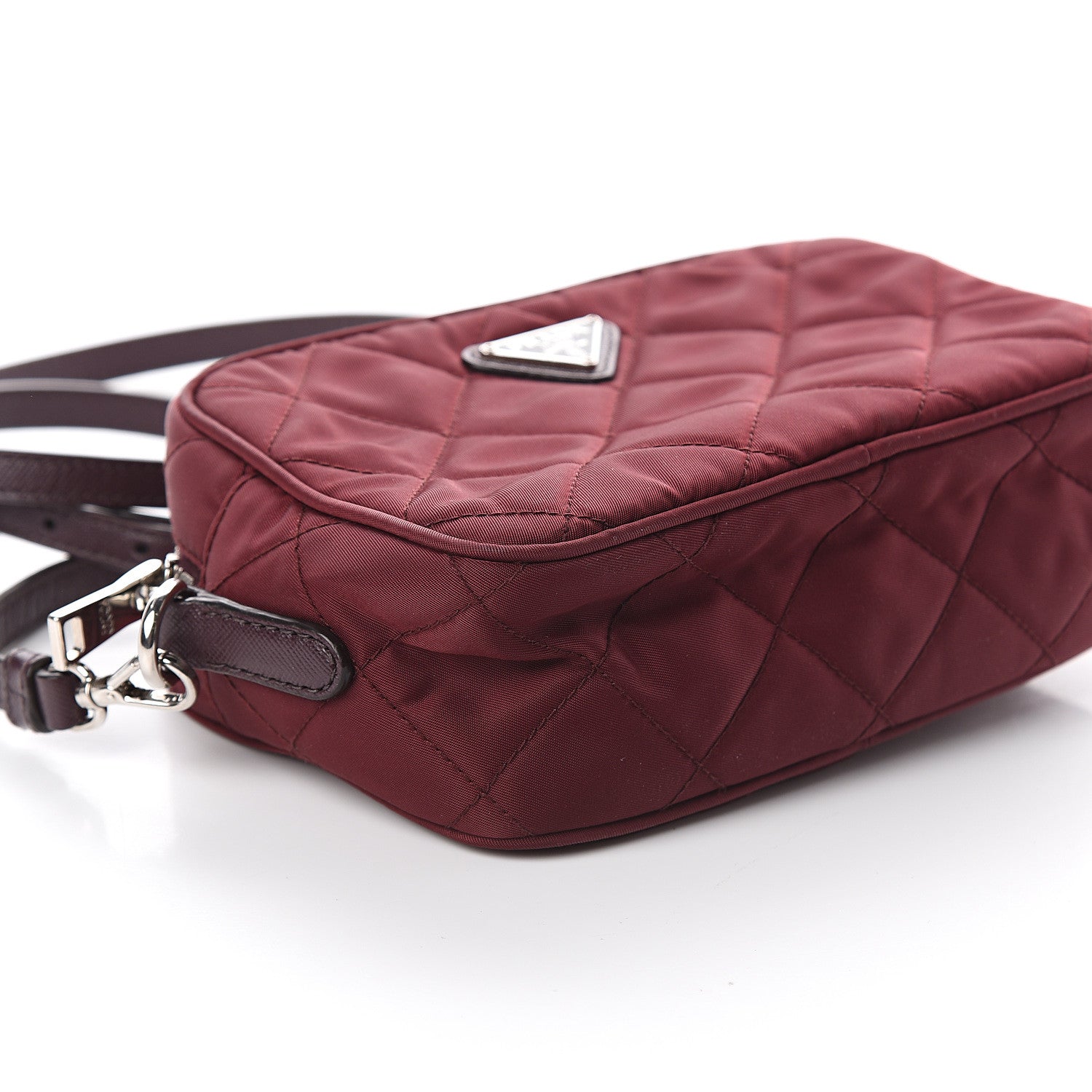 Prada Nylon Tessuto Impuntu Quilted Crossbody Bag Granato 8 of 9
