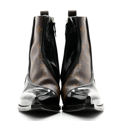 Louis Vuitton Patent Monogram Matador Ankle Boots 39 Black 2 of 14