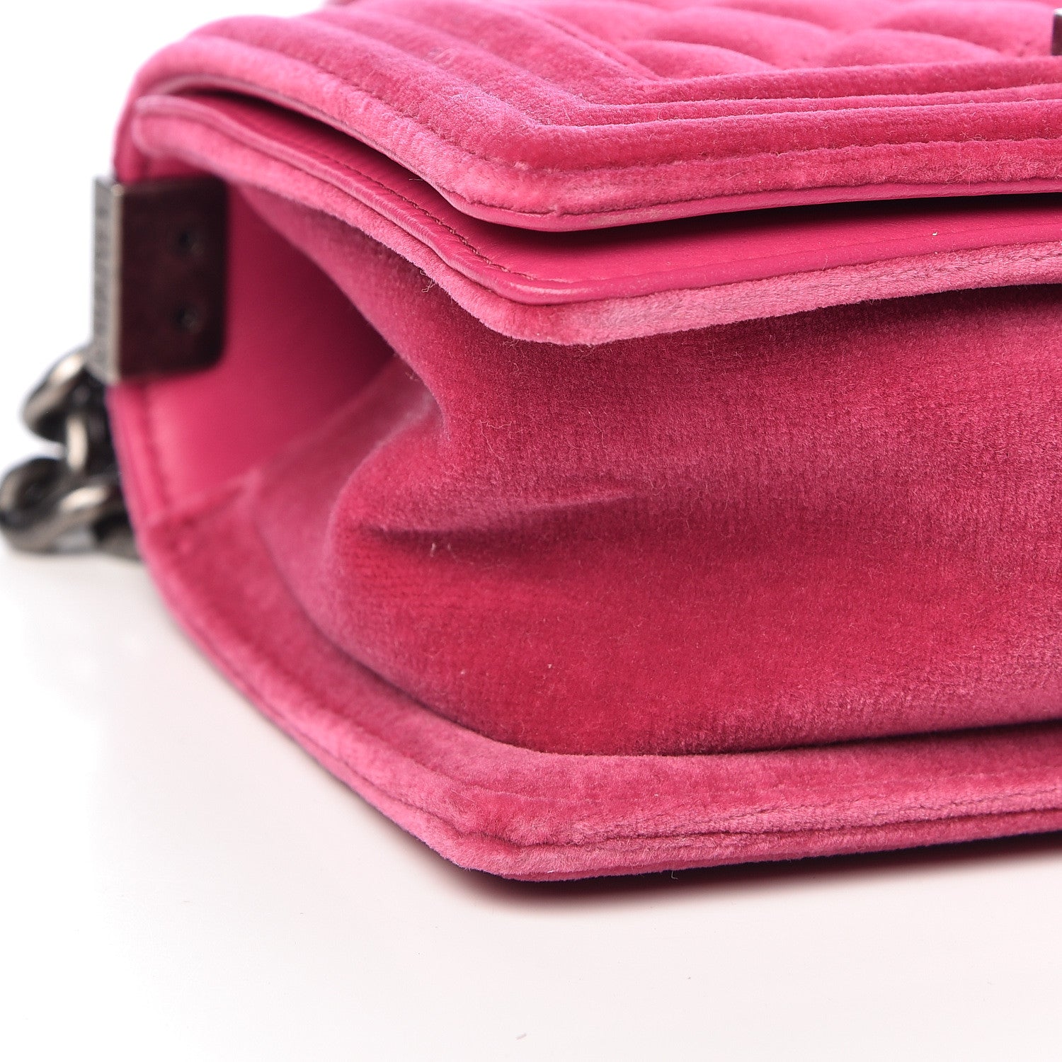 Chanel Velvet Quilted Small Boy Flap Pink 9 of 14