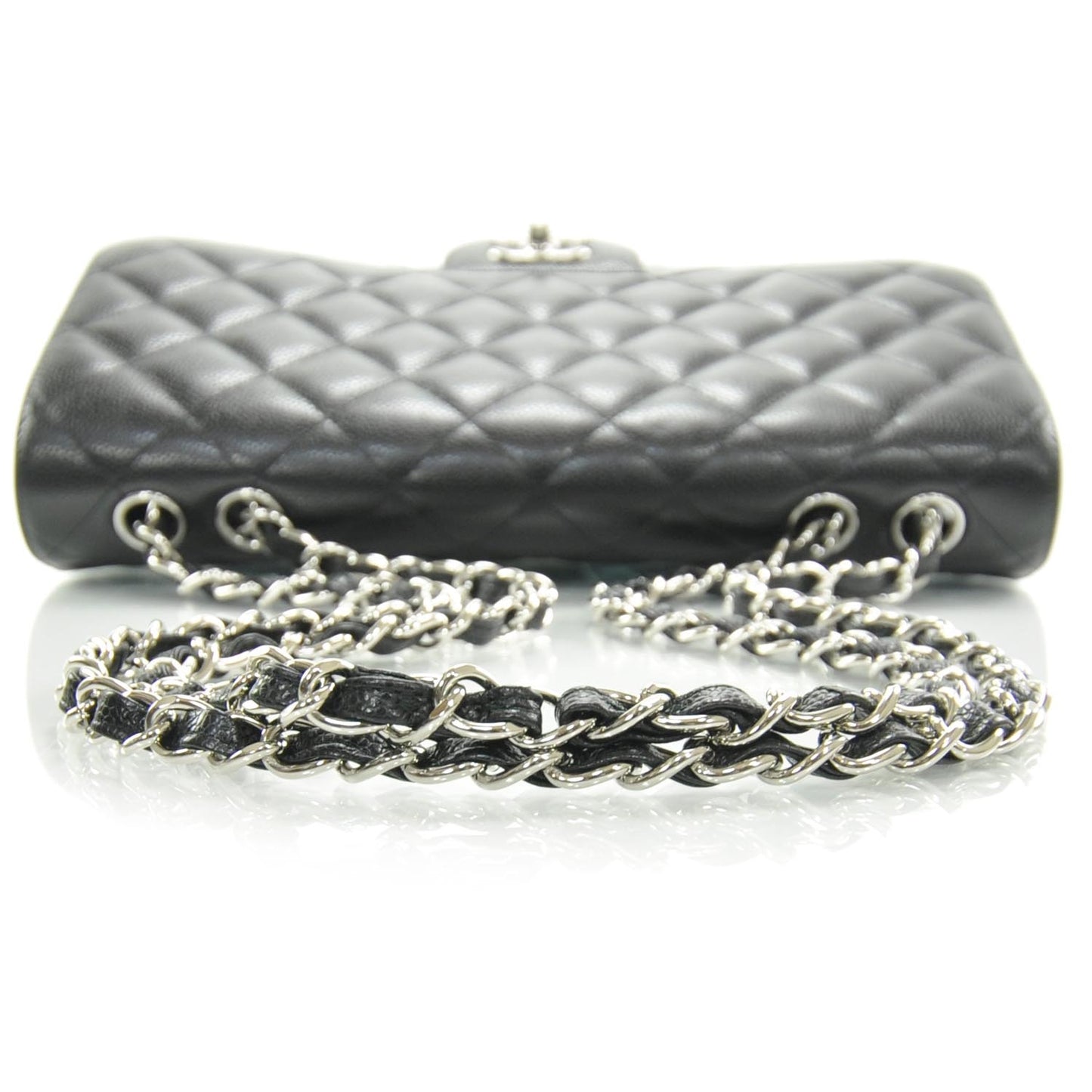 Caviar Jumbo Flap Black SHW