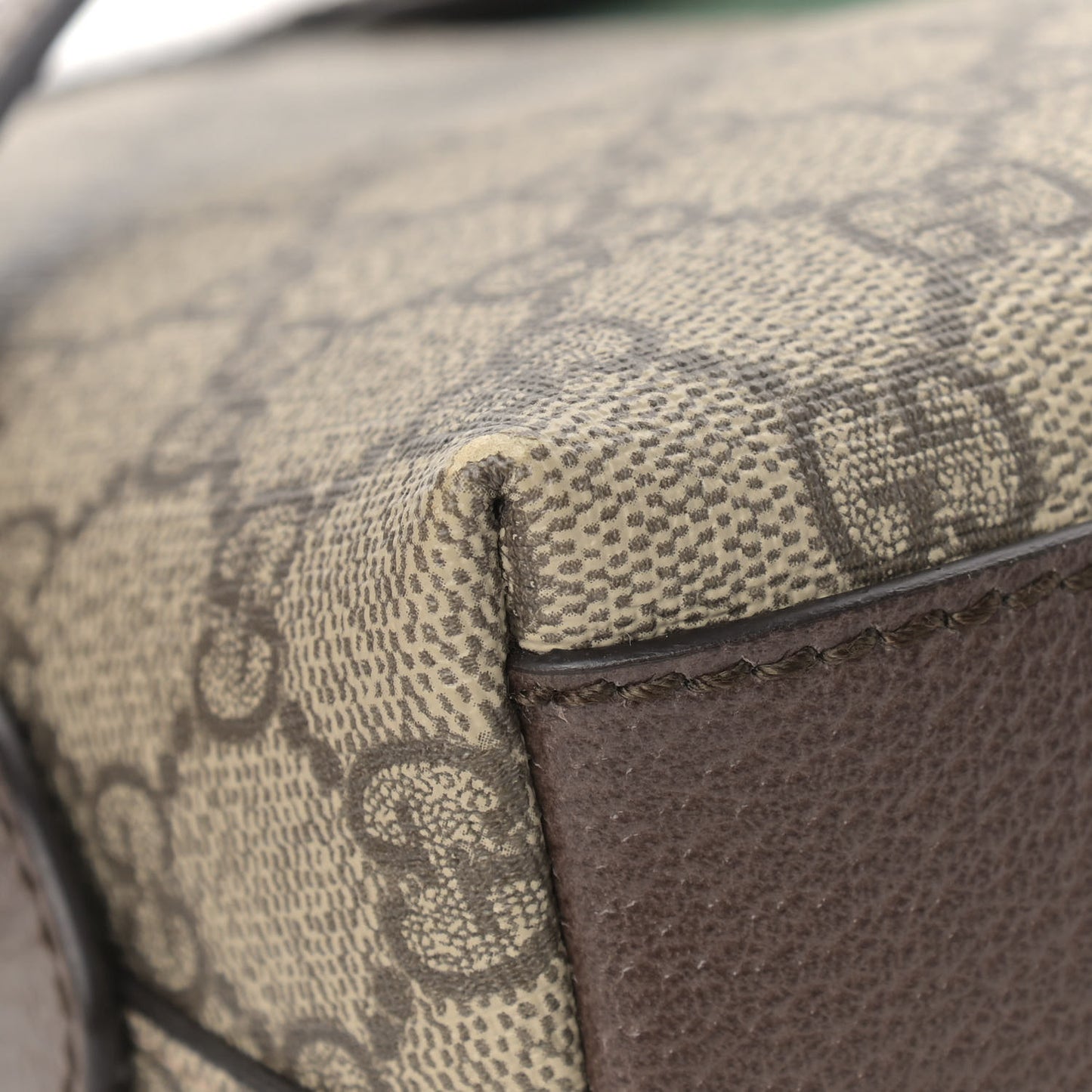 GG Supreme Monogram Textured Dollar Calfskin Web Small Ophidia Dome Shoulder Bag Beige Ebony New Acero