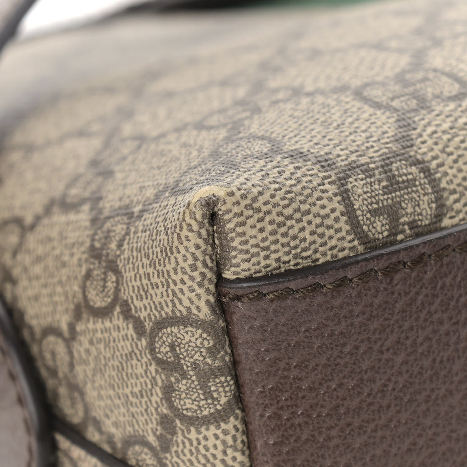 Gucci GG Supreme Monogram Textured Dollar Calfskin Web Small Ophidia Dome Shoulder Bag Beige Ebony New Acero 10 of 13