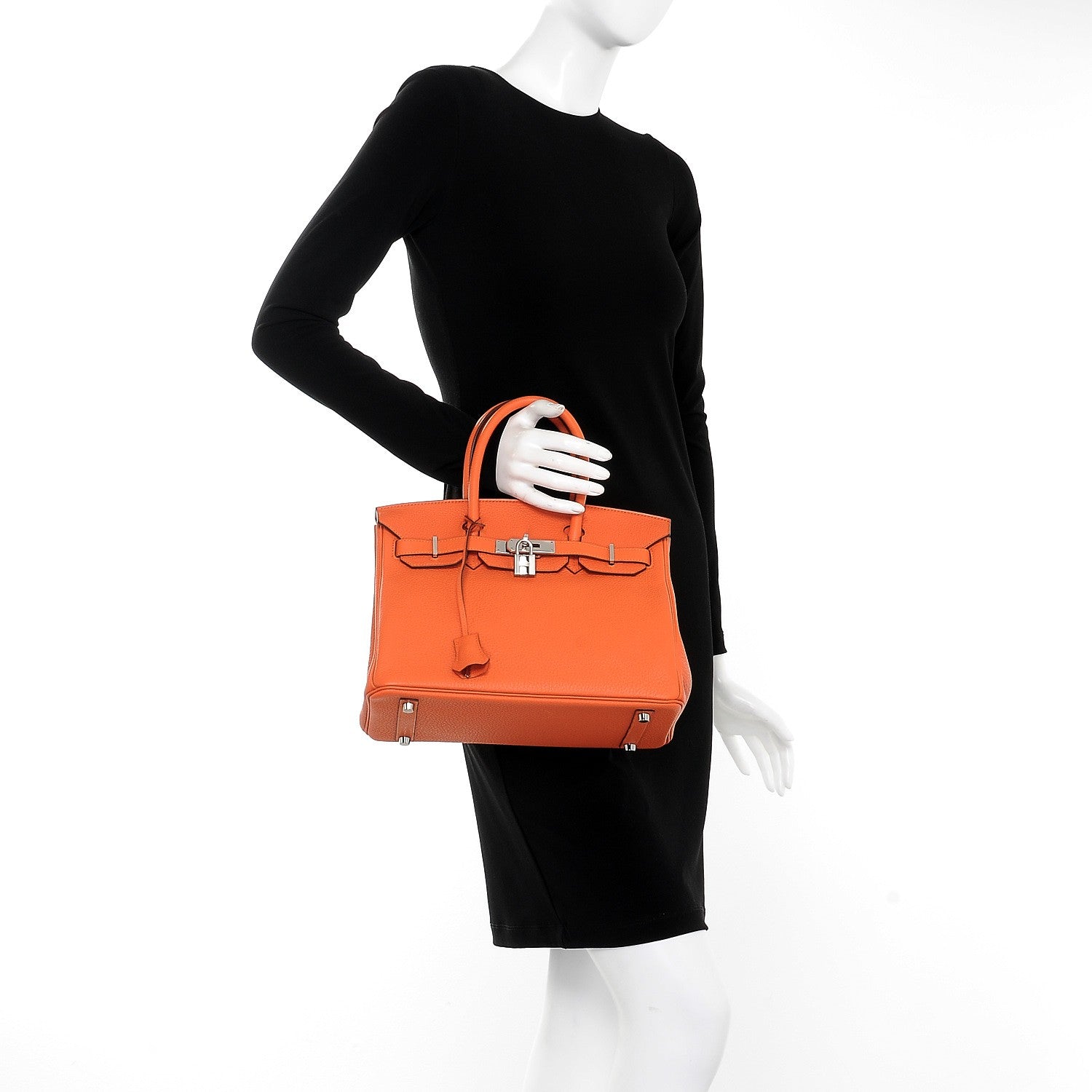 Hermes Taurillon Clemence Birkin 30 Feu 2 of 30