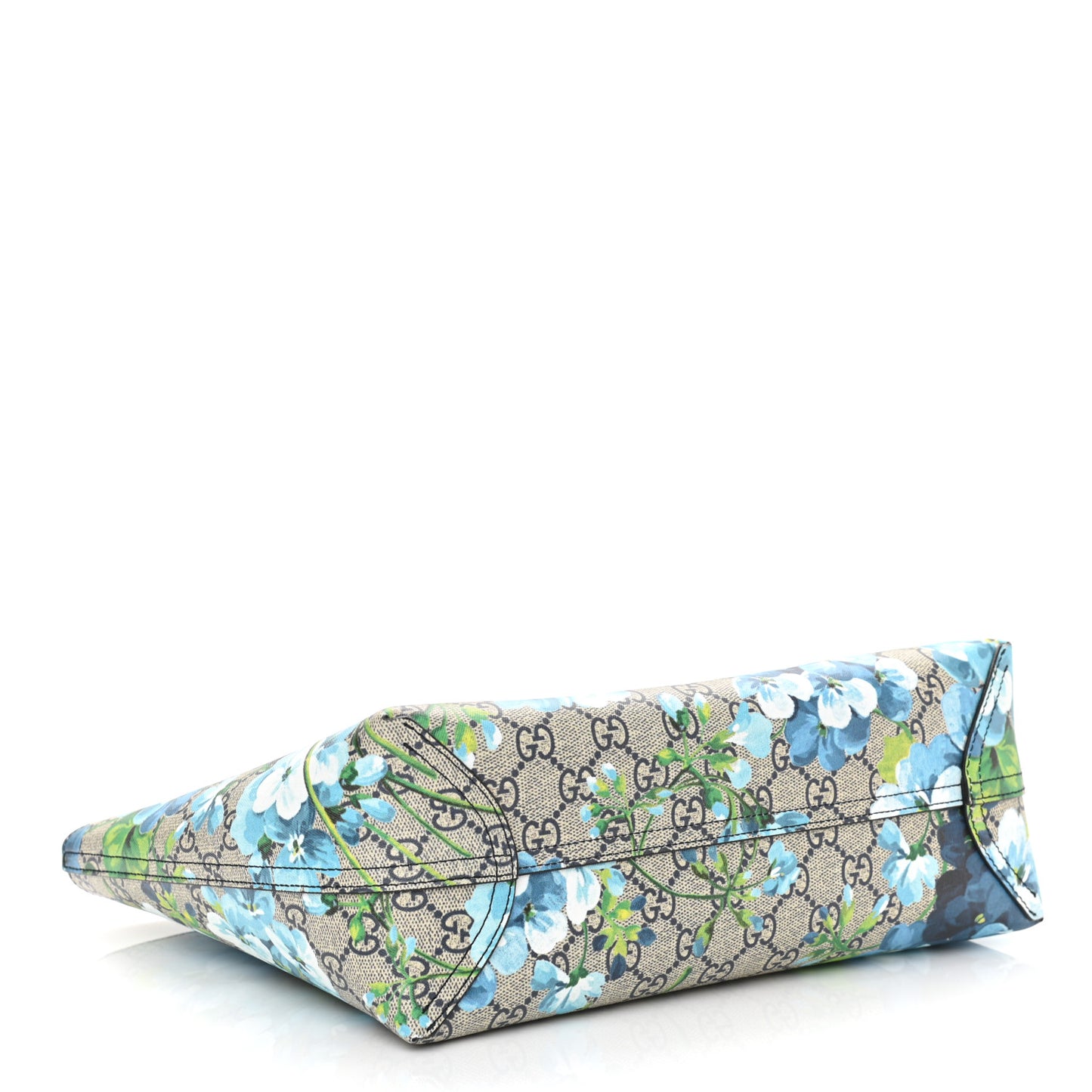 GG Supreme Monogram Blooms Small Reversible Tote Beige Blue Navy