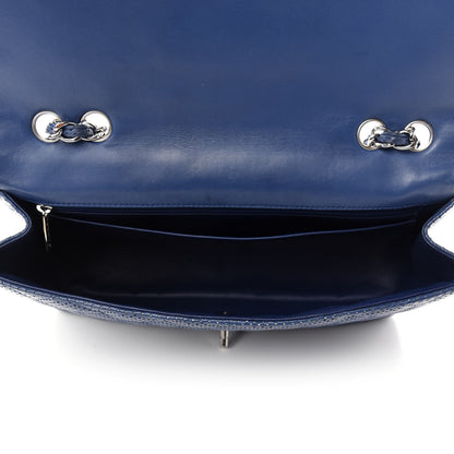 Chanel Lambskin Perforated Jumbo Single Flap Blue 6 of 17