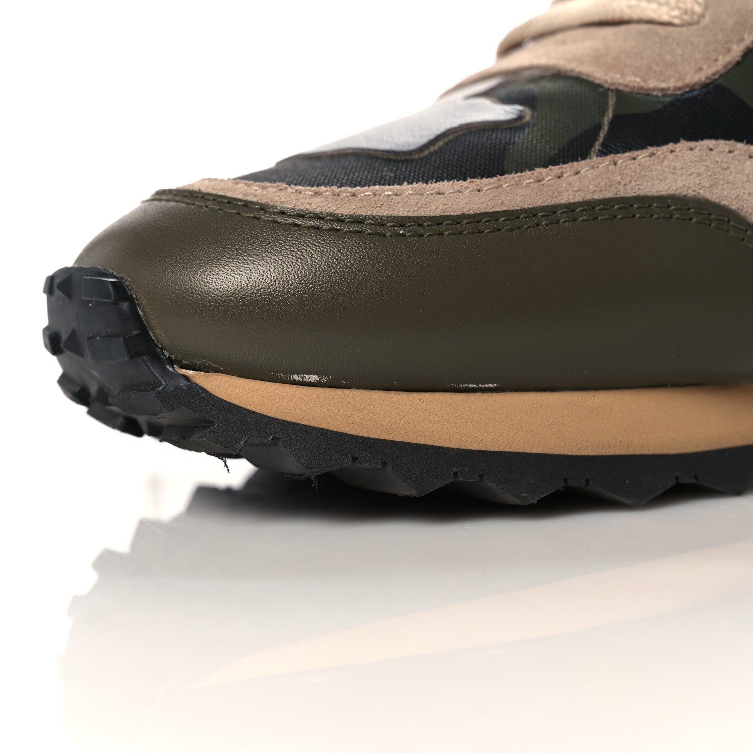 Valentino Garavani Nappa Suede Camouflage Womens Rockrunner Sneakers 38.5 Army Green Beige 8 of 13