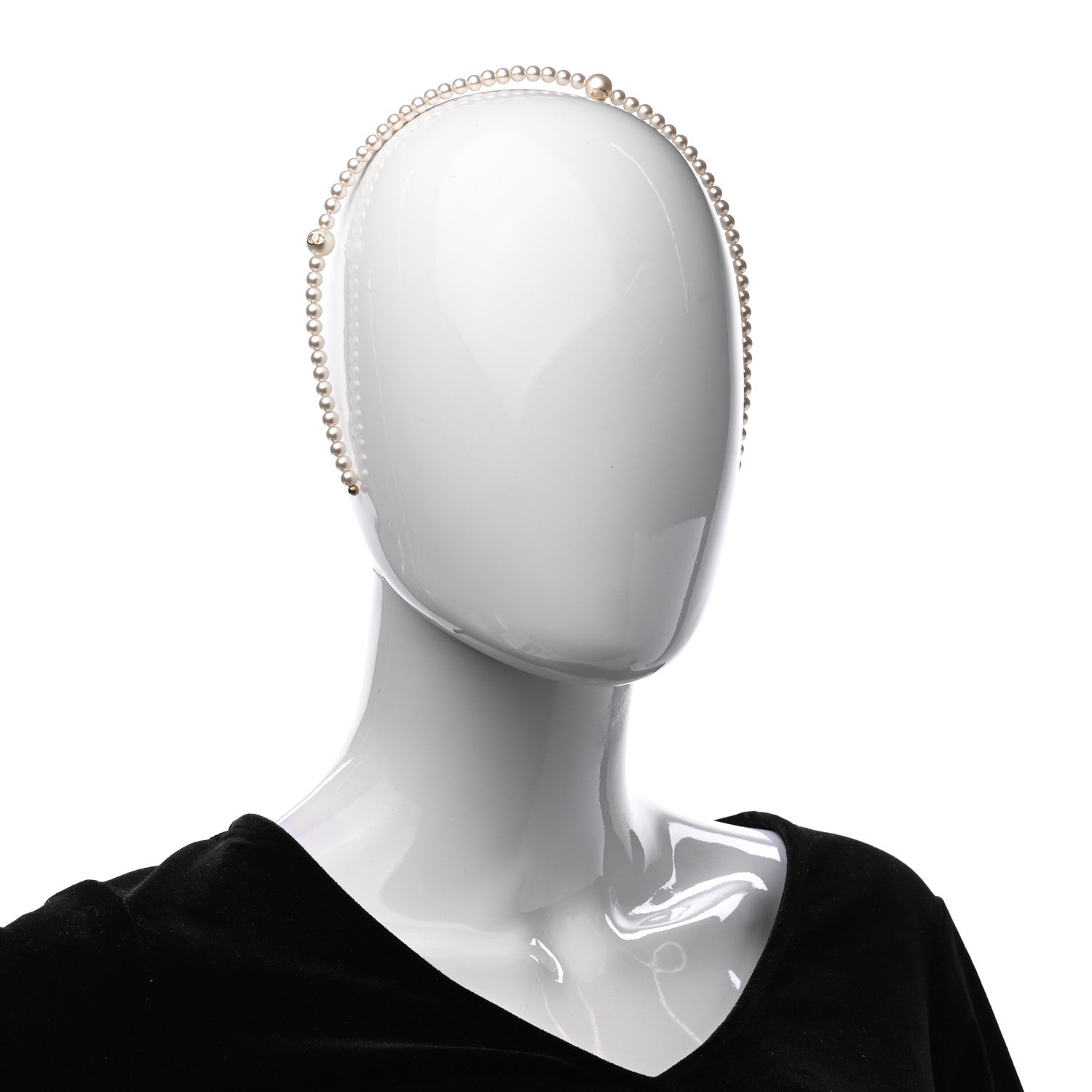 Chanel Pearl CC Headband Ivory 2 of 5