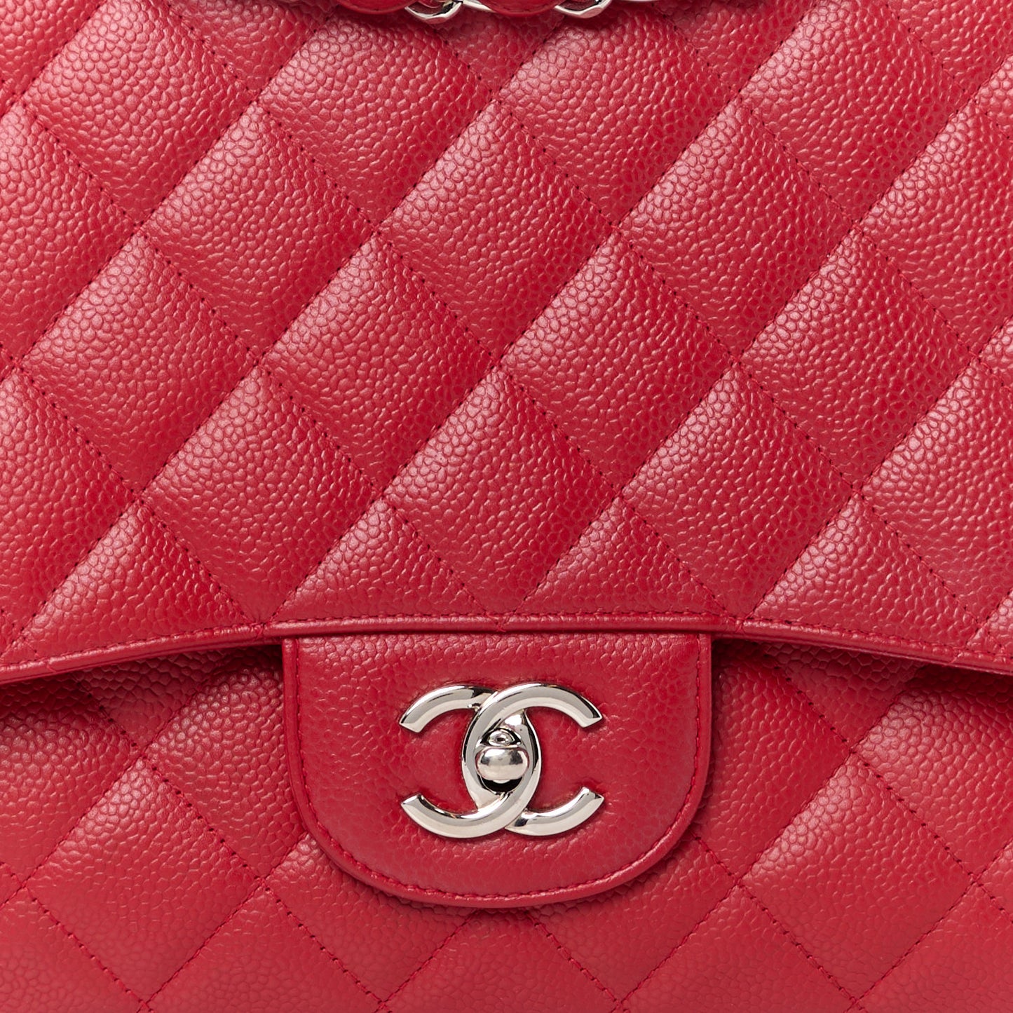 Caviar Quilted Maxi Single Flap Red