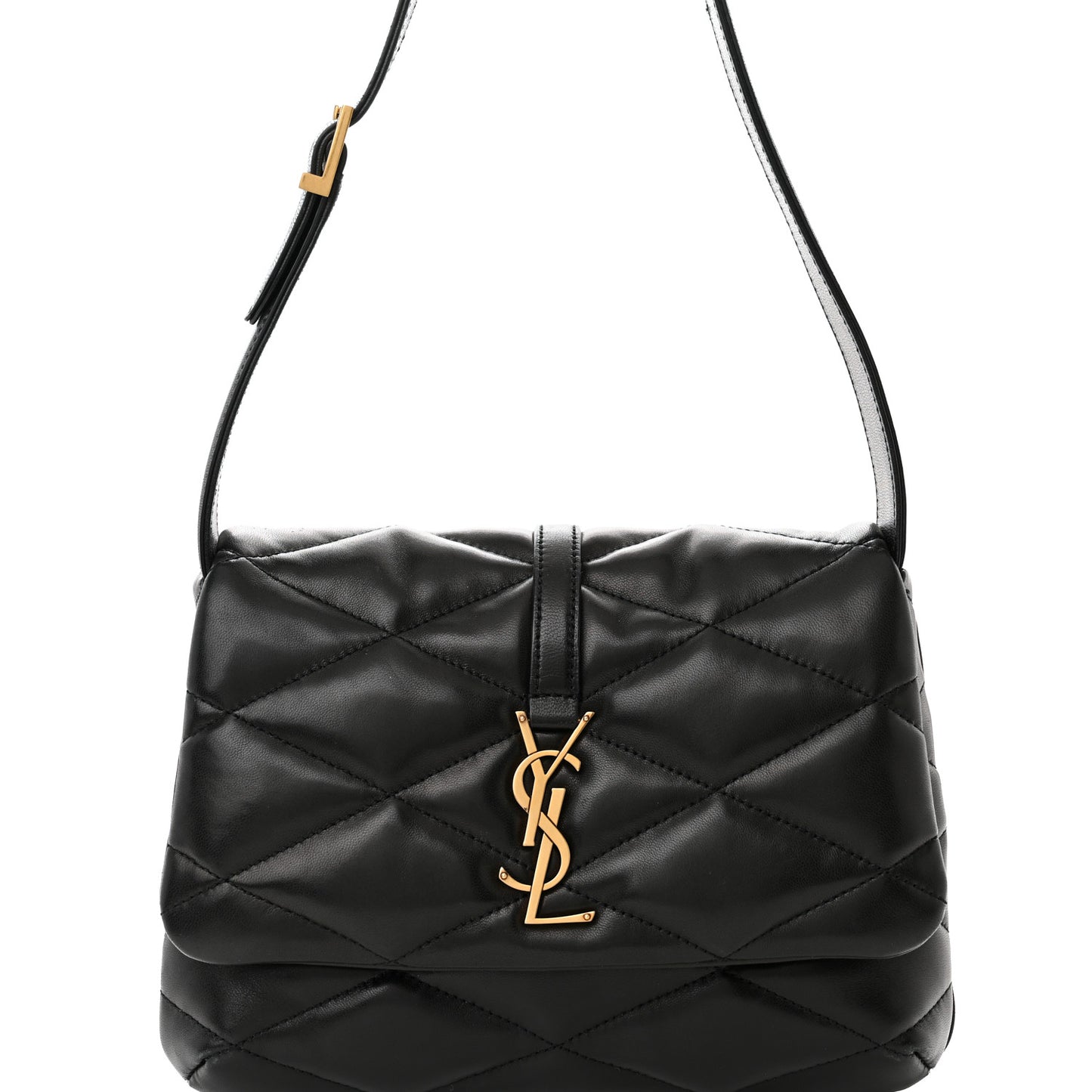 Lambskin Quilted Le 57 Diamond Shoulder Bag Black