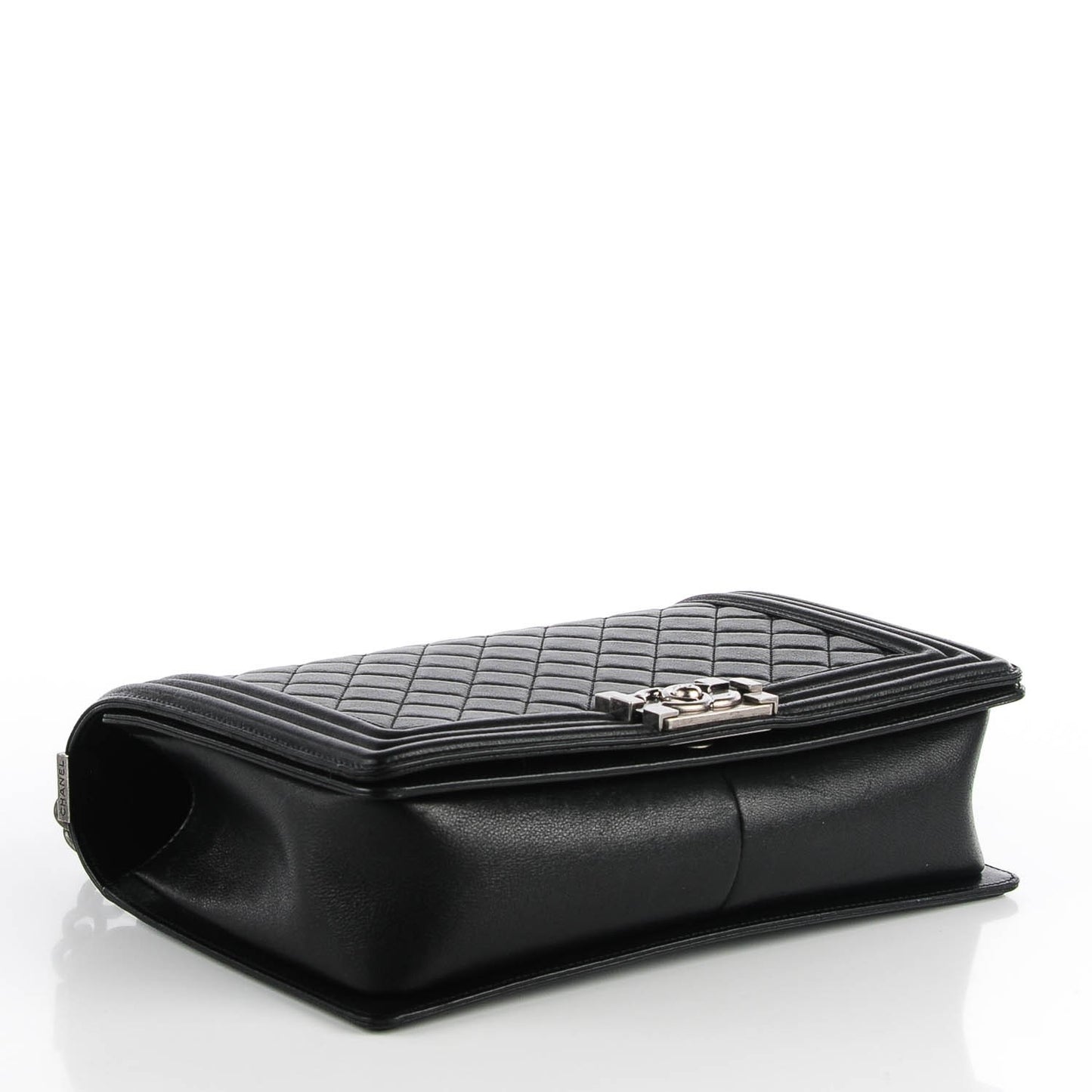 Metallic Calfskin Quilted New Medium Boy Flap Black