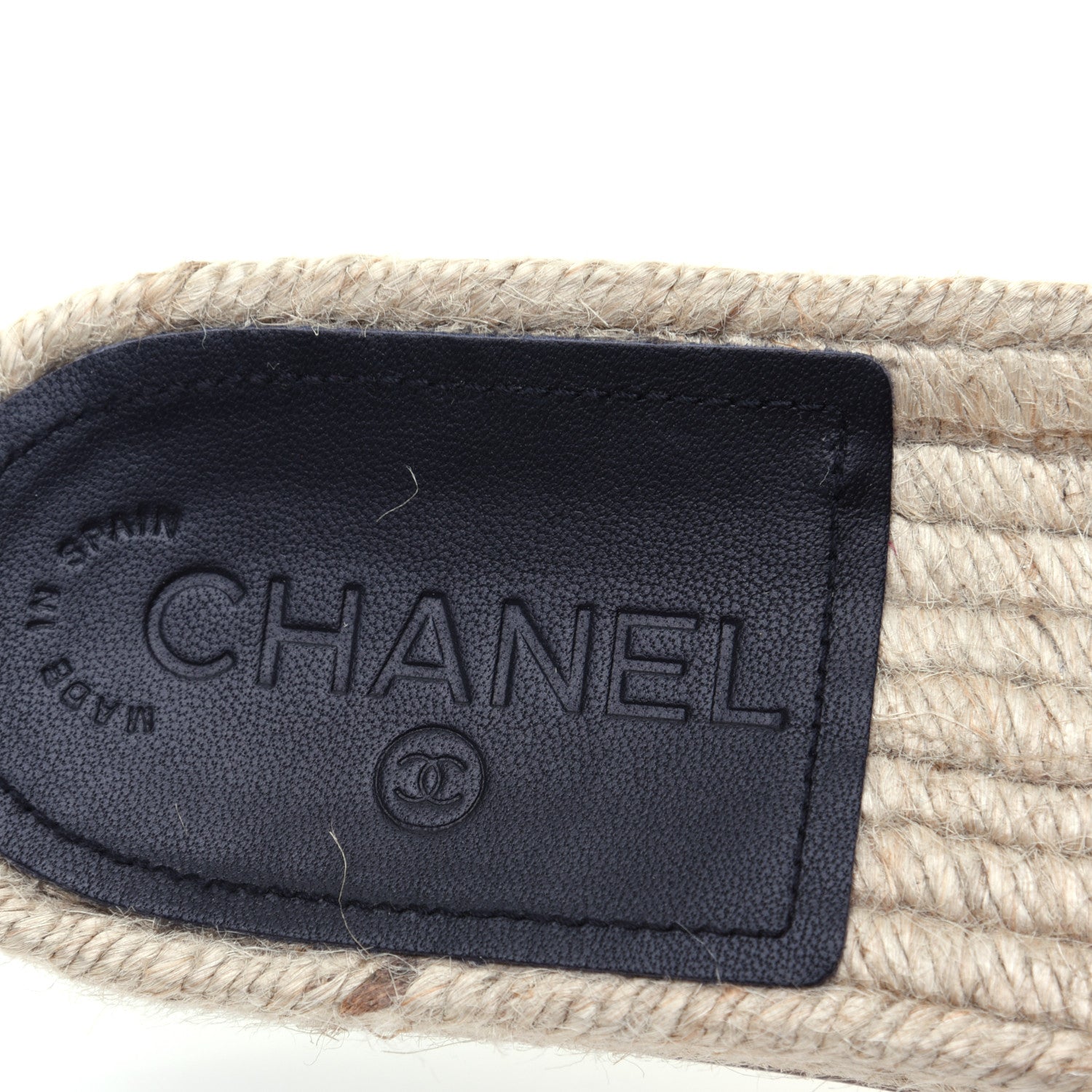 Chanel Calfskin Gripoix CC Espadrille Slip On Sandals 37 Black 8 of 12