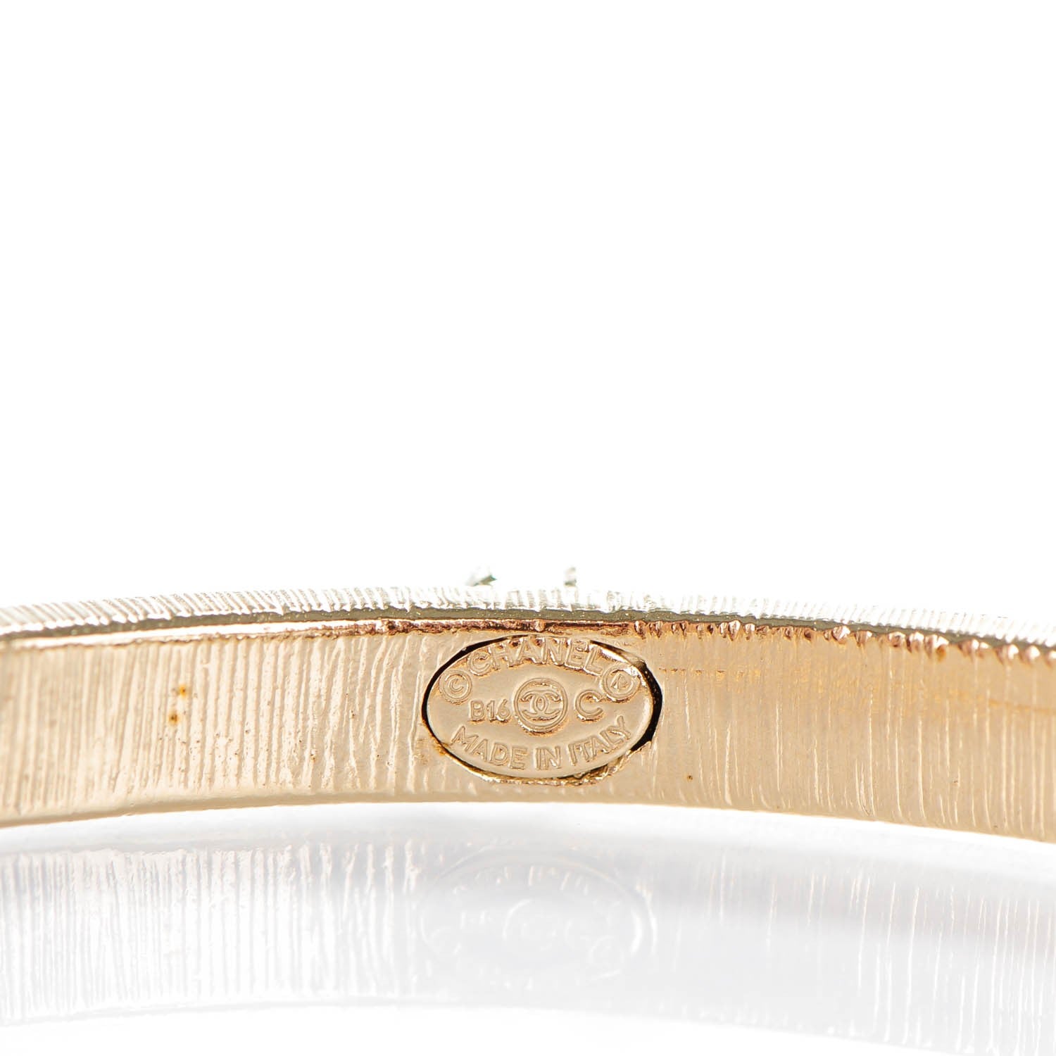 Chanel Crystal CC Hoop Earrings Pale Pink Gold 5 of 6