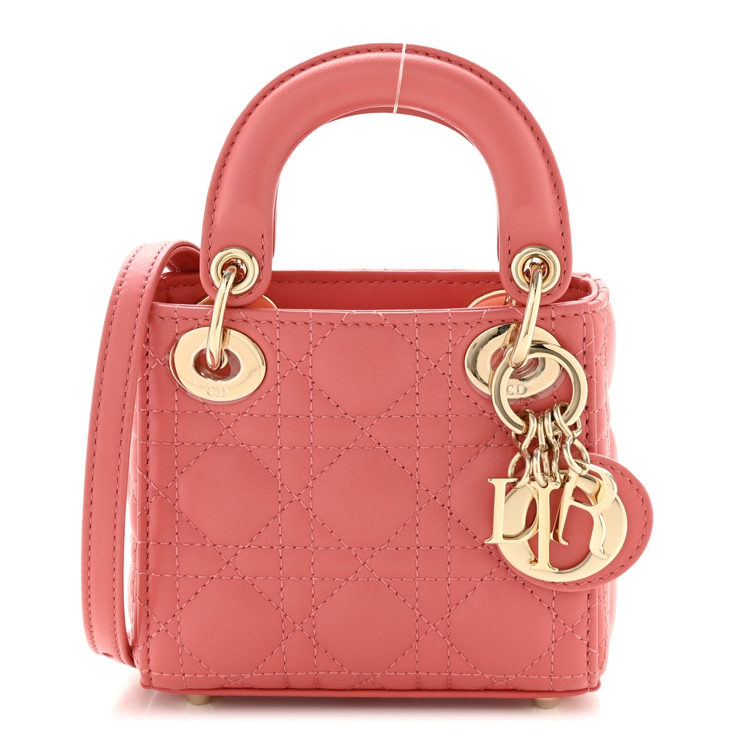 Lambskin Cannage Micro Lady Dior Pink