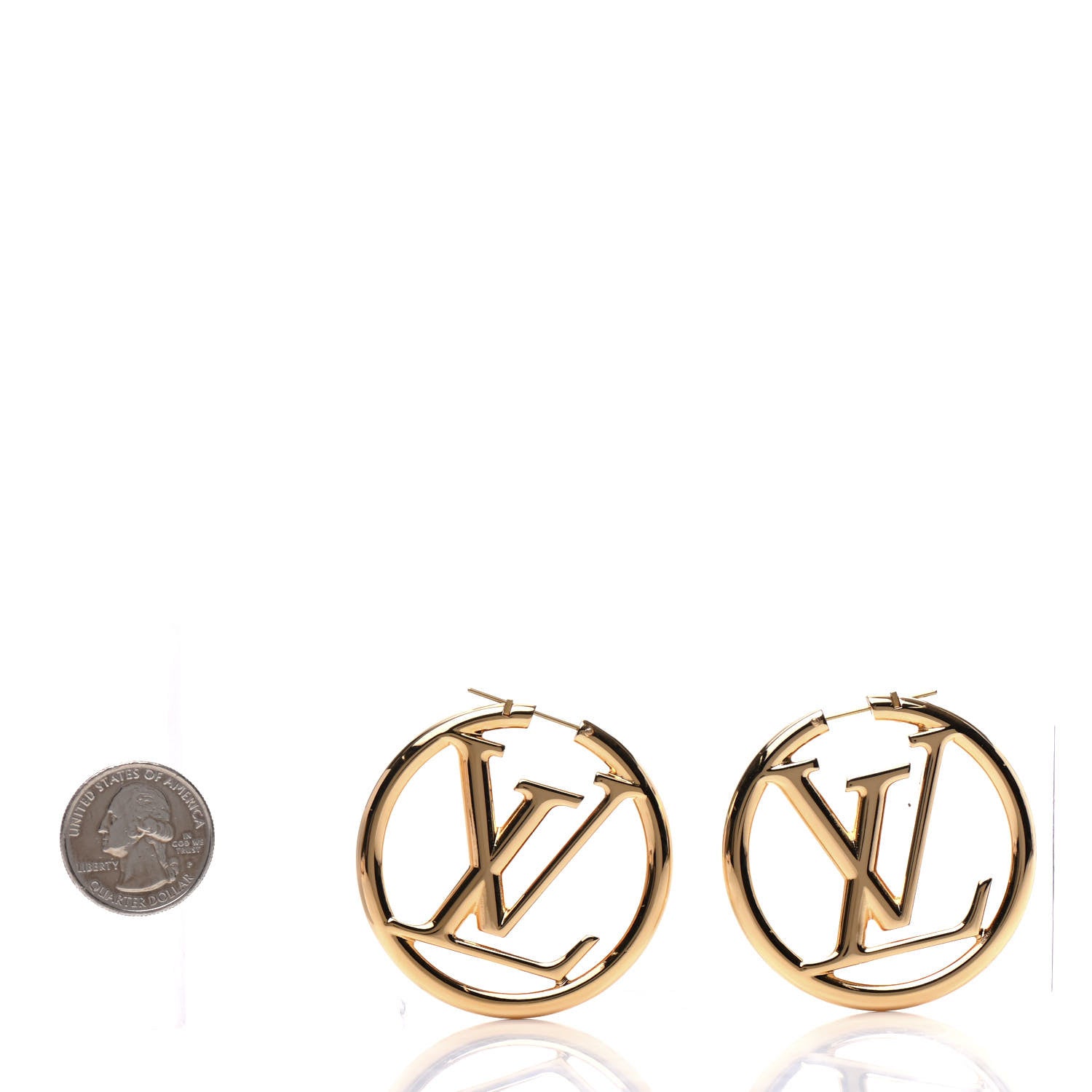 Louis Vuitton Metal Louise Hoop Earrings Gold 2 of 4