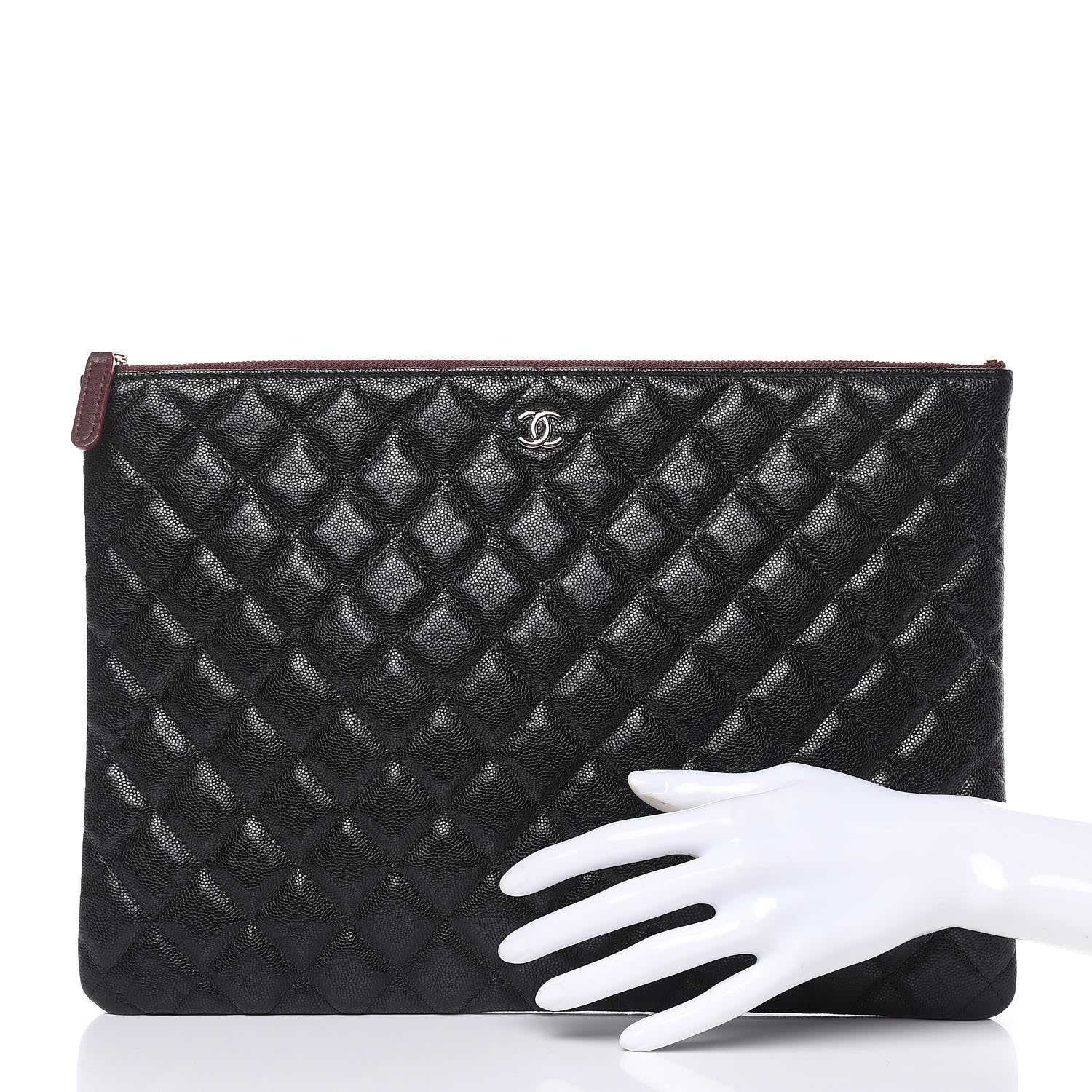 Chanel Caviar Quilted Large Cosmetic Case Black 2 of 10