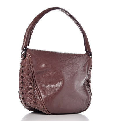 Bottega Veneta Patent Goatskin Intrecciato Hobo Purple 3 of 11