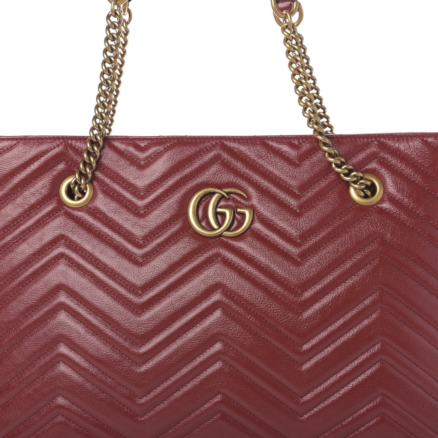 Azalea Calfskin Matelasse Medium GG Marmont Slim Tote Romantic Cerise
