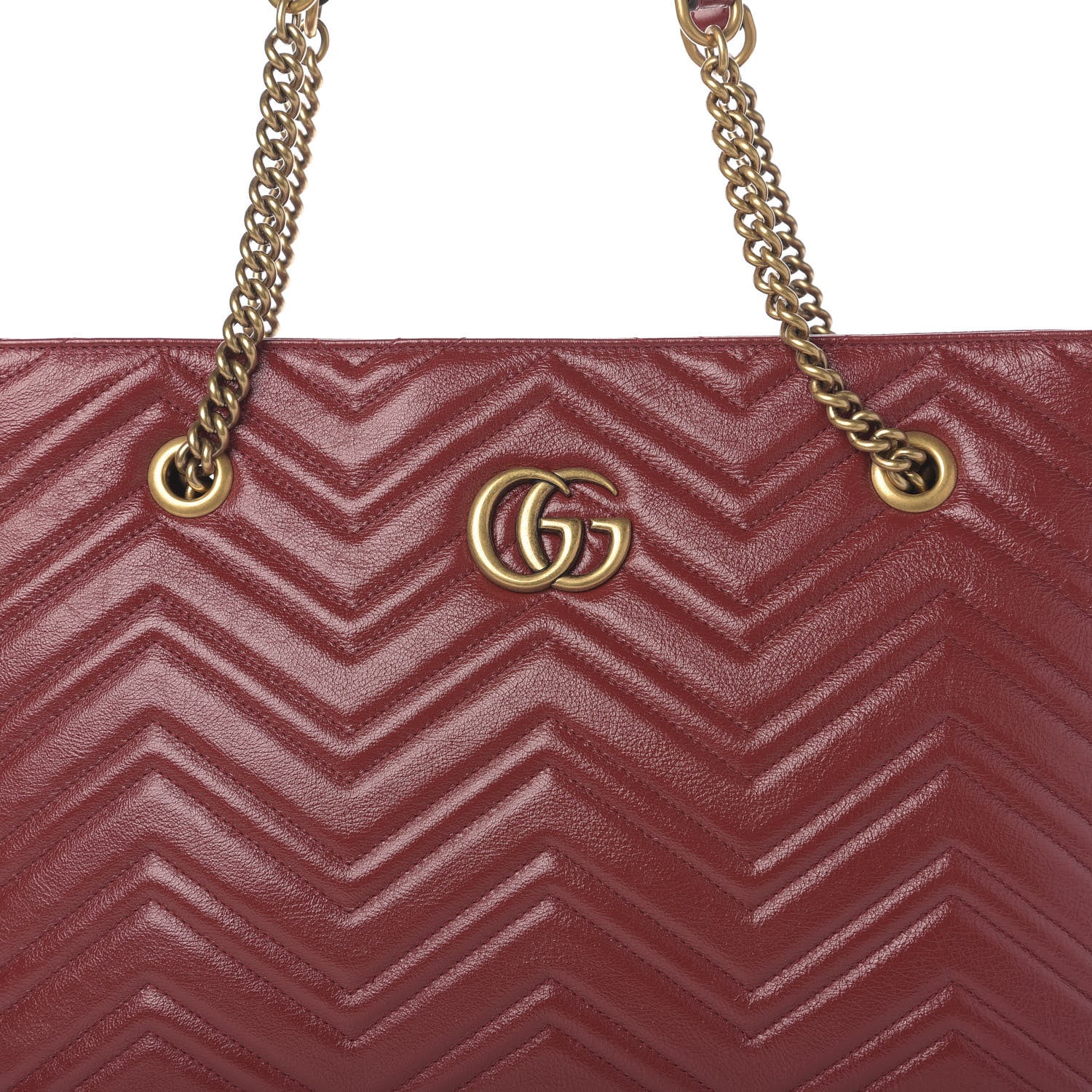Gucci Azalea Calfskin Matelasse Medium GG Marmont Slim Tote Romantic Cerise 10 of 10