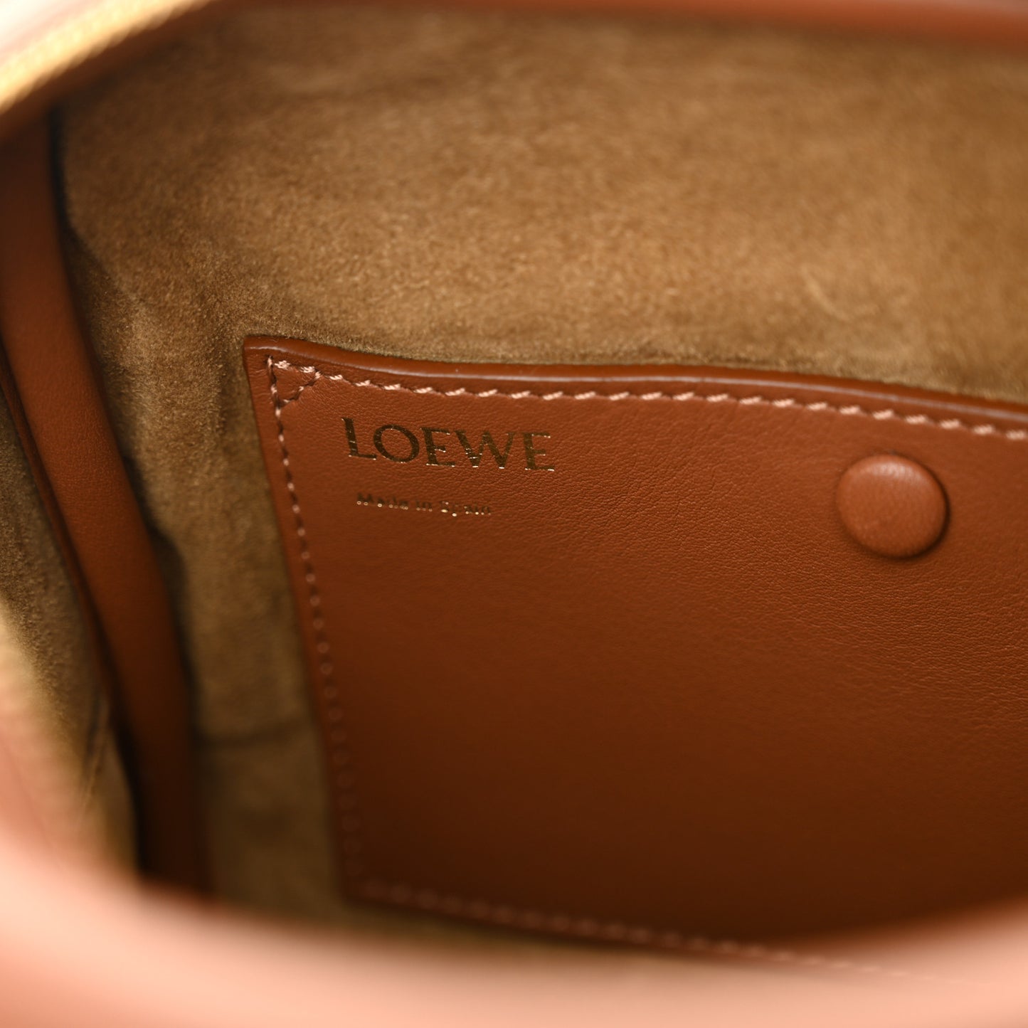 Jacquard Anagram Calfskin Mini Amazona 16 Square Bag Tan