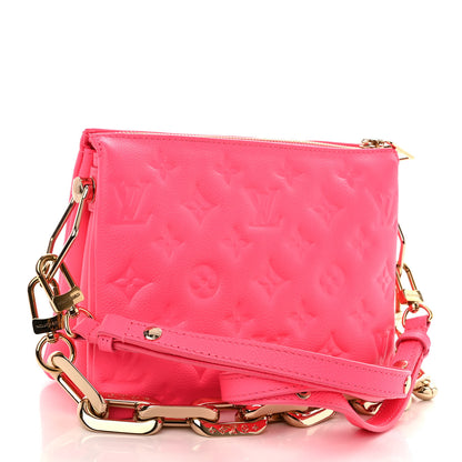 Louis Vuitton Calfskin Embossed Monogram Coussin BB Rose Fluo 3 of 11