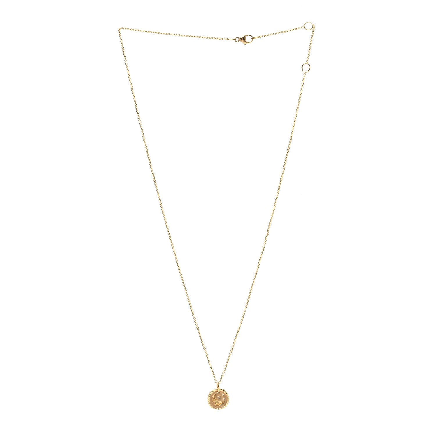 David Yurman 18K Yellow Gold Diamond Yellow Sapphire Cable Collectibles Moon and Stars Pendant Necklace 3 of 6