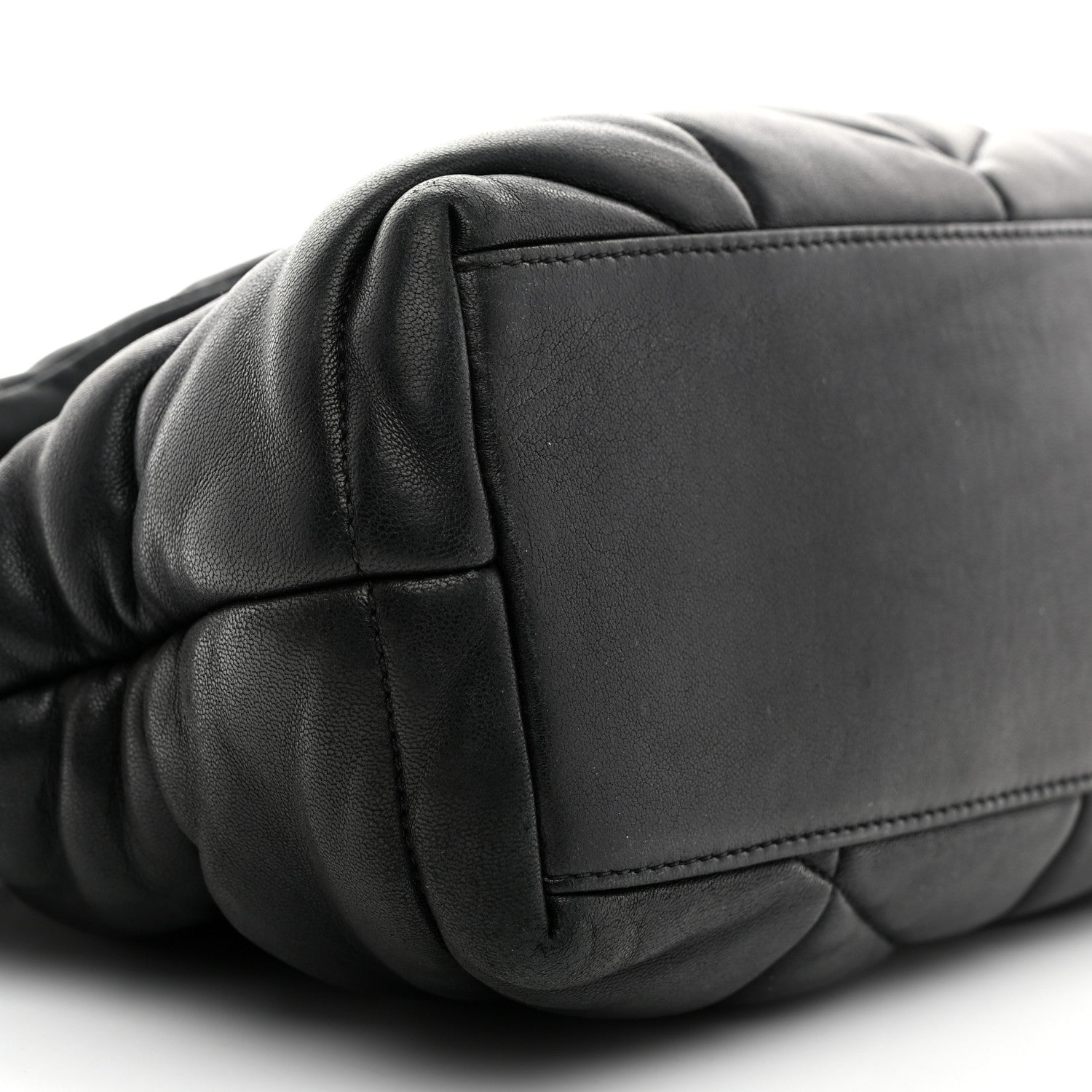 Saint Laurent Lambskin Quilted Monogram Monochrome Small Loulou Puffer Chain Satchel Black 9 of 10