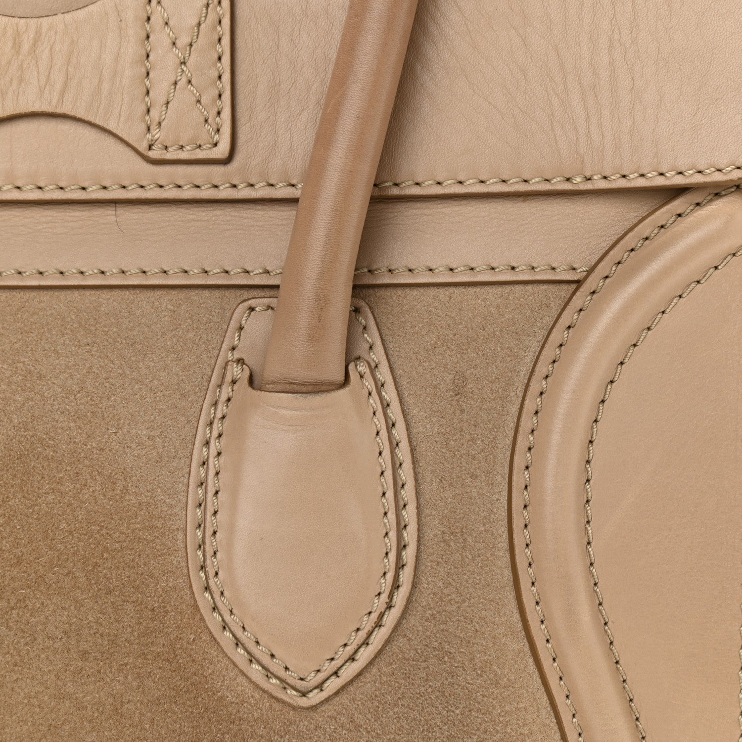 Celine Smooth Calfskin Suede Mini Luggage Camel 13 of 15