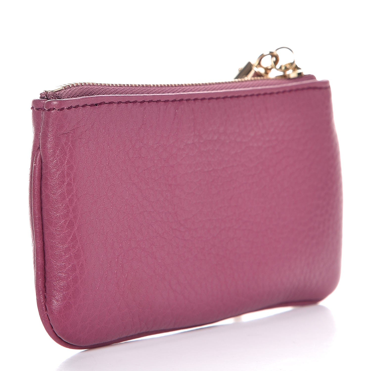 Gucci Pebbled Calfskin Soho Key Case Peonia Flower 3 of 8