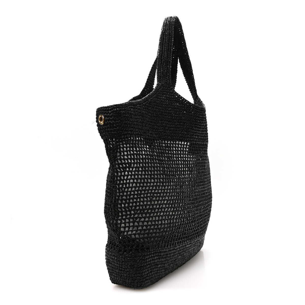 Raffia Icare Shopping Tote Black