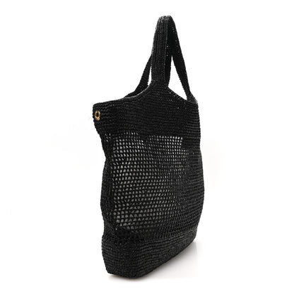 Saint Laurent Raffia Icare Shopping Tote Black 4 of 11