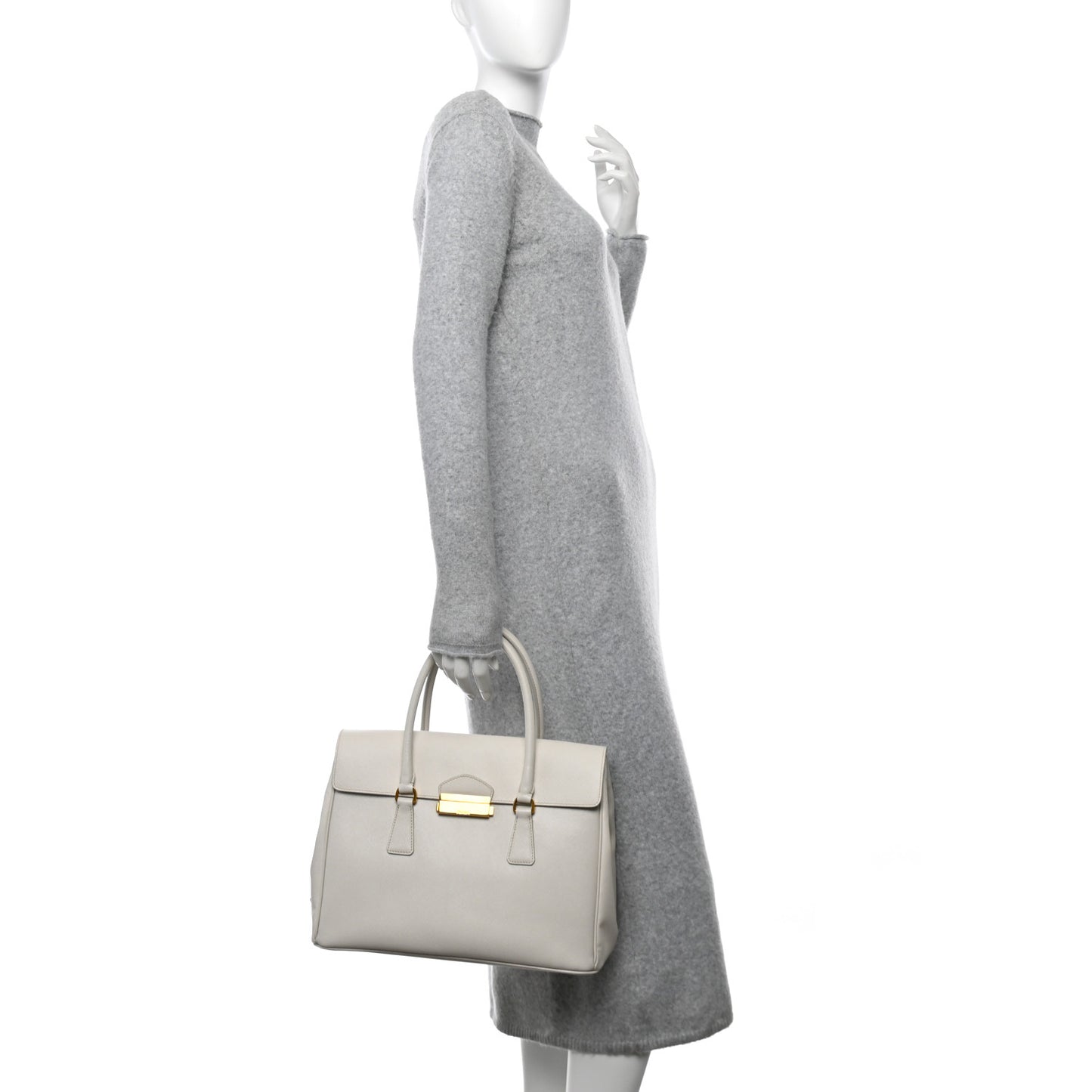 Saffiano Lux Pattina Tote Talco