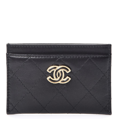 Chanel Lambskin Quilted CC Card Holder Black 1 of 8