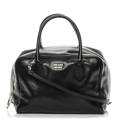 Prada Soft Calf Medium Inside Tote Black Mughetto 1 of 8