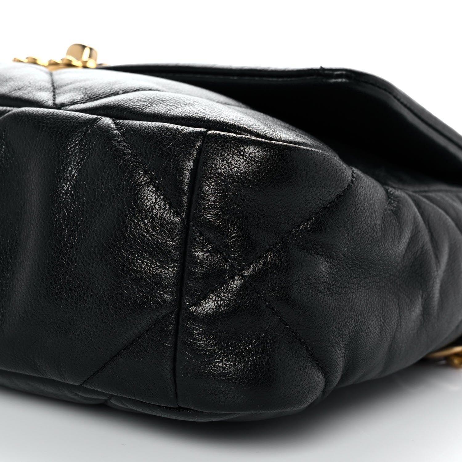 Chanel Shiny Goatskin Quilted Medium Chanel 19 Flap Black 9 of 11