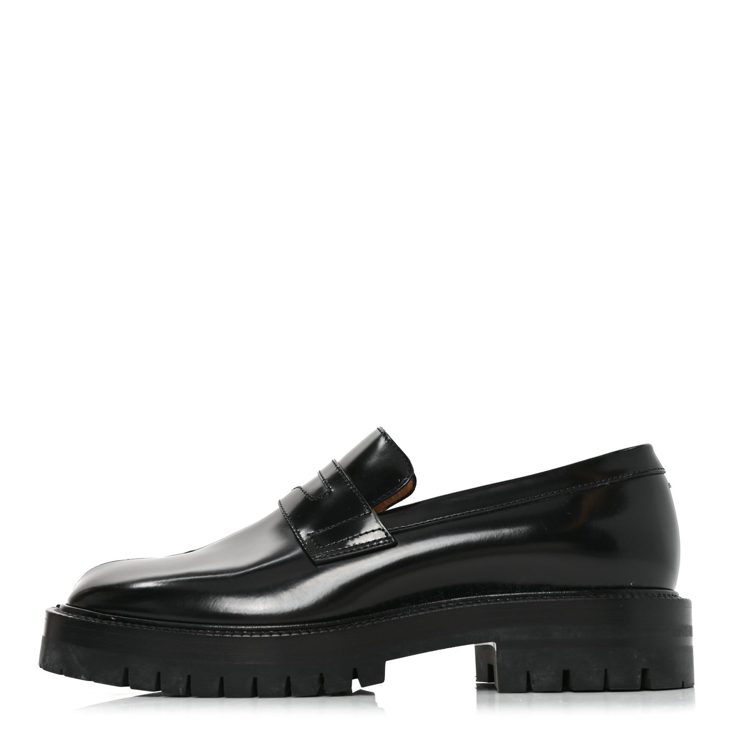 Brushed Calfskin Tabi Mens Loafers 39 Black